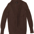 MOSSIMO Womens Open Cardigan Sweater UK 14 Medium Brown Nylon Vintage Mossimo and Second-Hand Mossimo from Messina Hembry 
