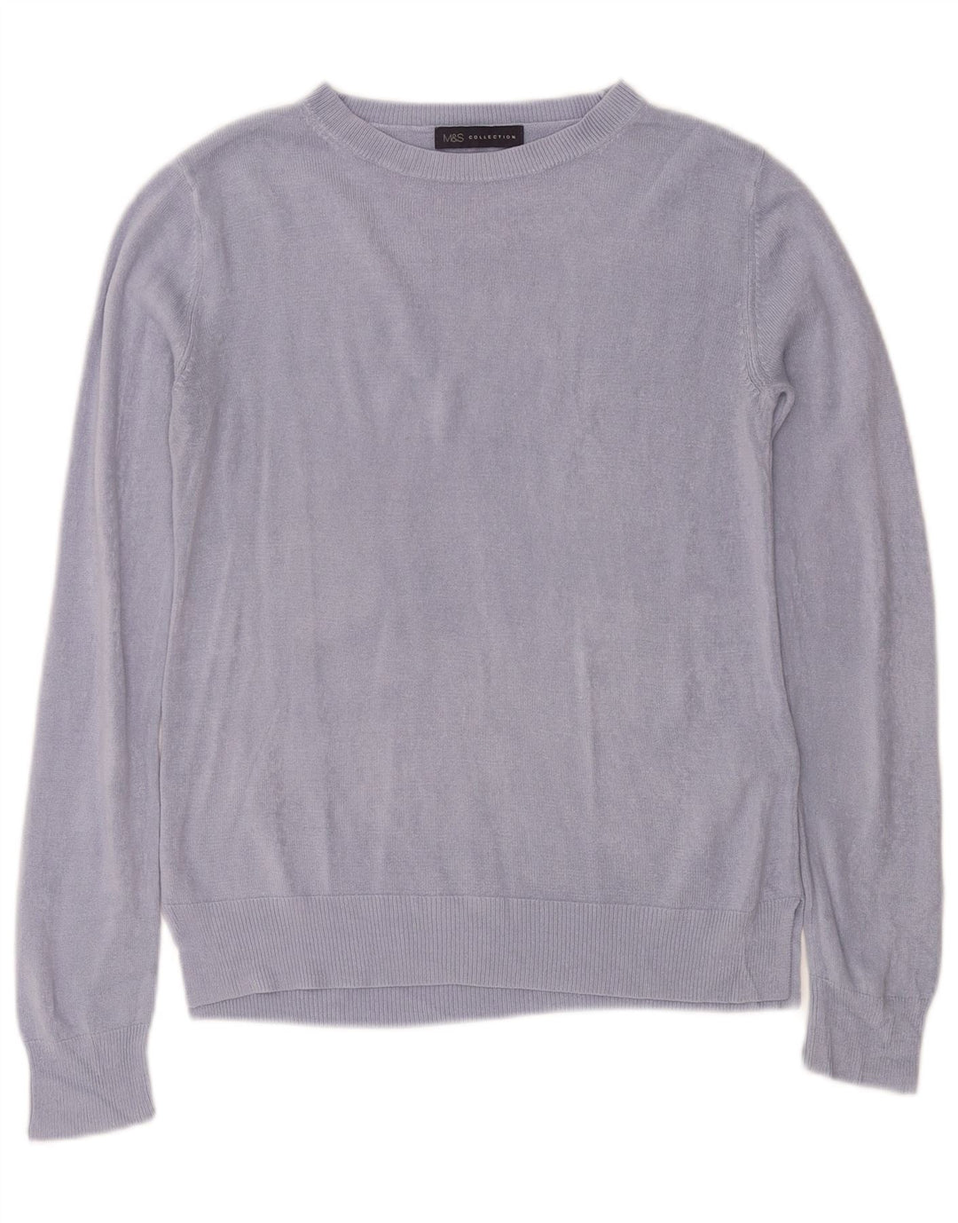 Marks & Spencer Dame Boat Neck Jumper Sweater UK 12 Medium Blue Acryl