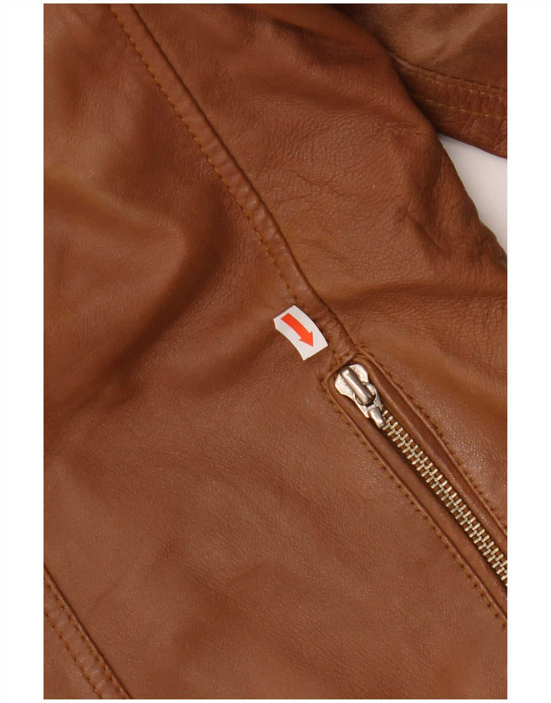 Vintage Herre Læder Biker Jacket UK 40 Stor Brun Læder