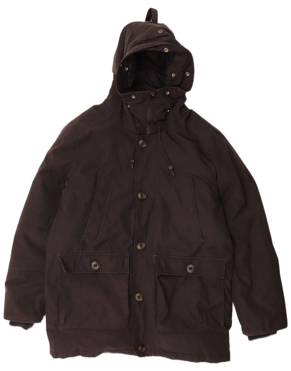 Superdry Polstret frakke med hætte til mænd UK 44 2XL sort polyester