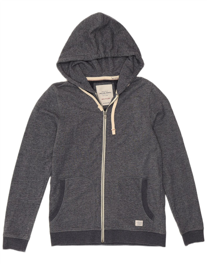 Jack & Jones Hættetrøje med lynlås til mænd mellemgrå Flecked Polyester