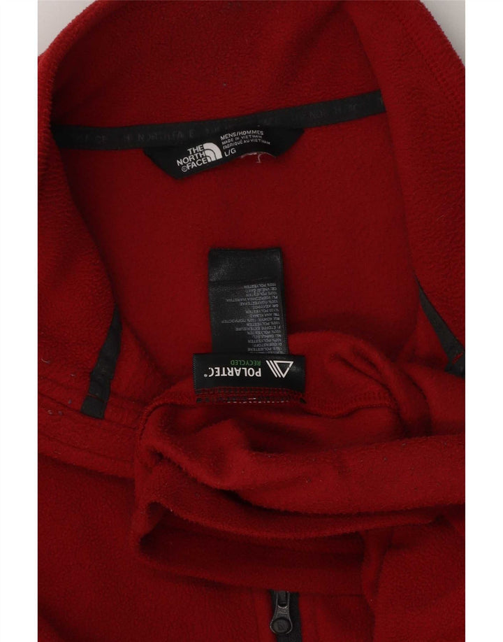 The North Face Herre lynlås hals Fleece Jumper Stor rød polyester