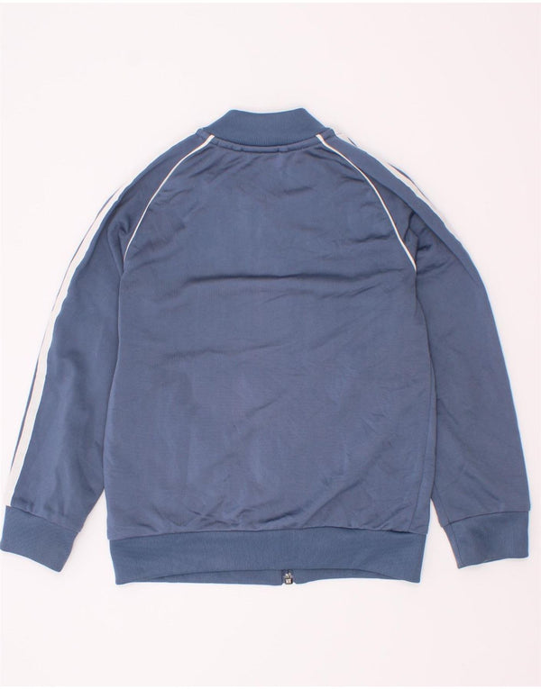 Adidas Boys Graphic Tracksuit Top Jacket 5-6 Years Blue Colourblock
