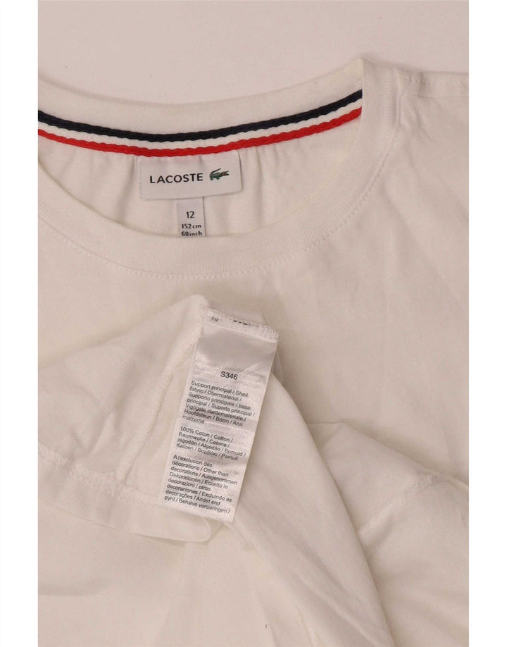 Lacoste Boys T-Shirt Top 11-12 År Hvid Bomuld
