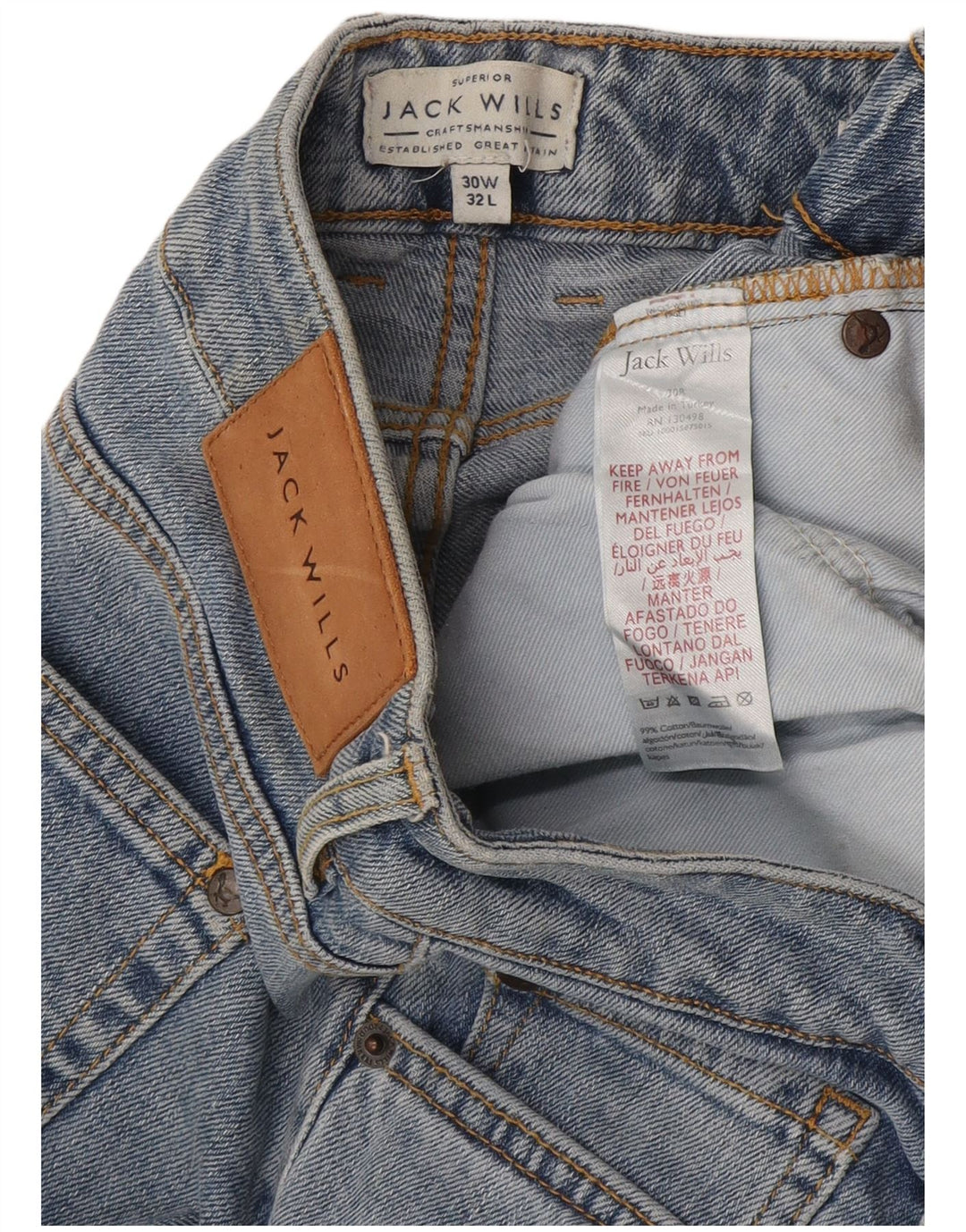 Jack Wills Herre Slim Jeans W30 L32 Blå Bomuld