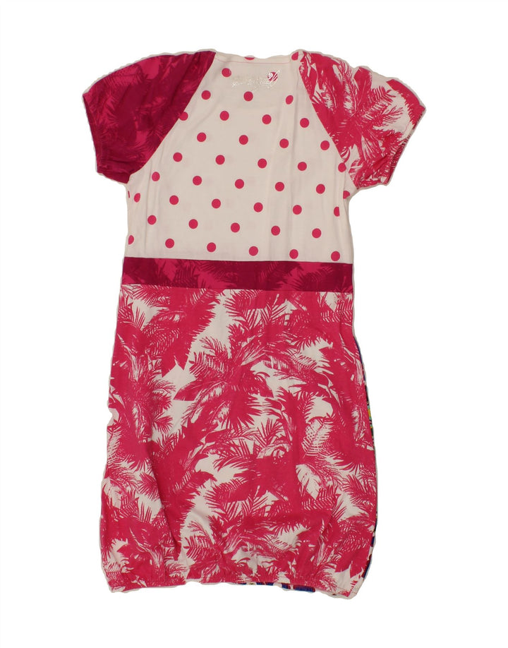 DESIGUAL Girls Graphic Basic Dress 13-14 Years Pink Floral Vintage Desigual and Second-Hand Desigual from Messina Hembry 