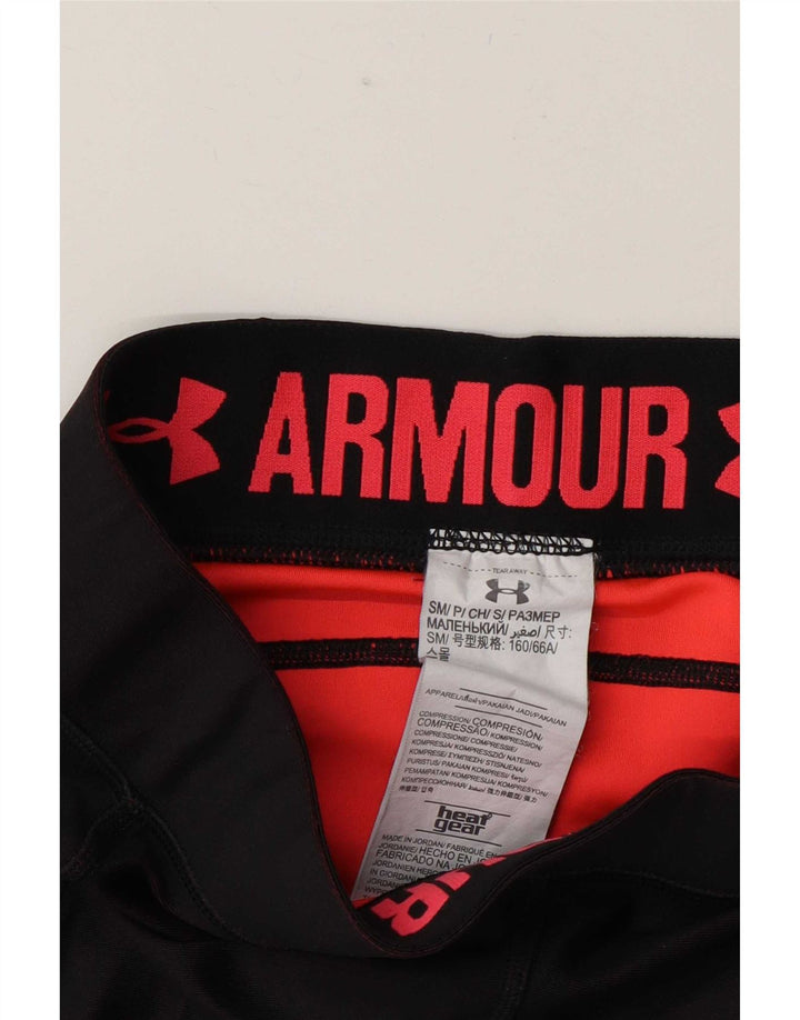 Under Armour Womens Heat Gear Leggings UK 10 Lille rød geometrisk polyester