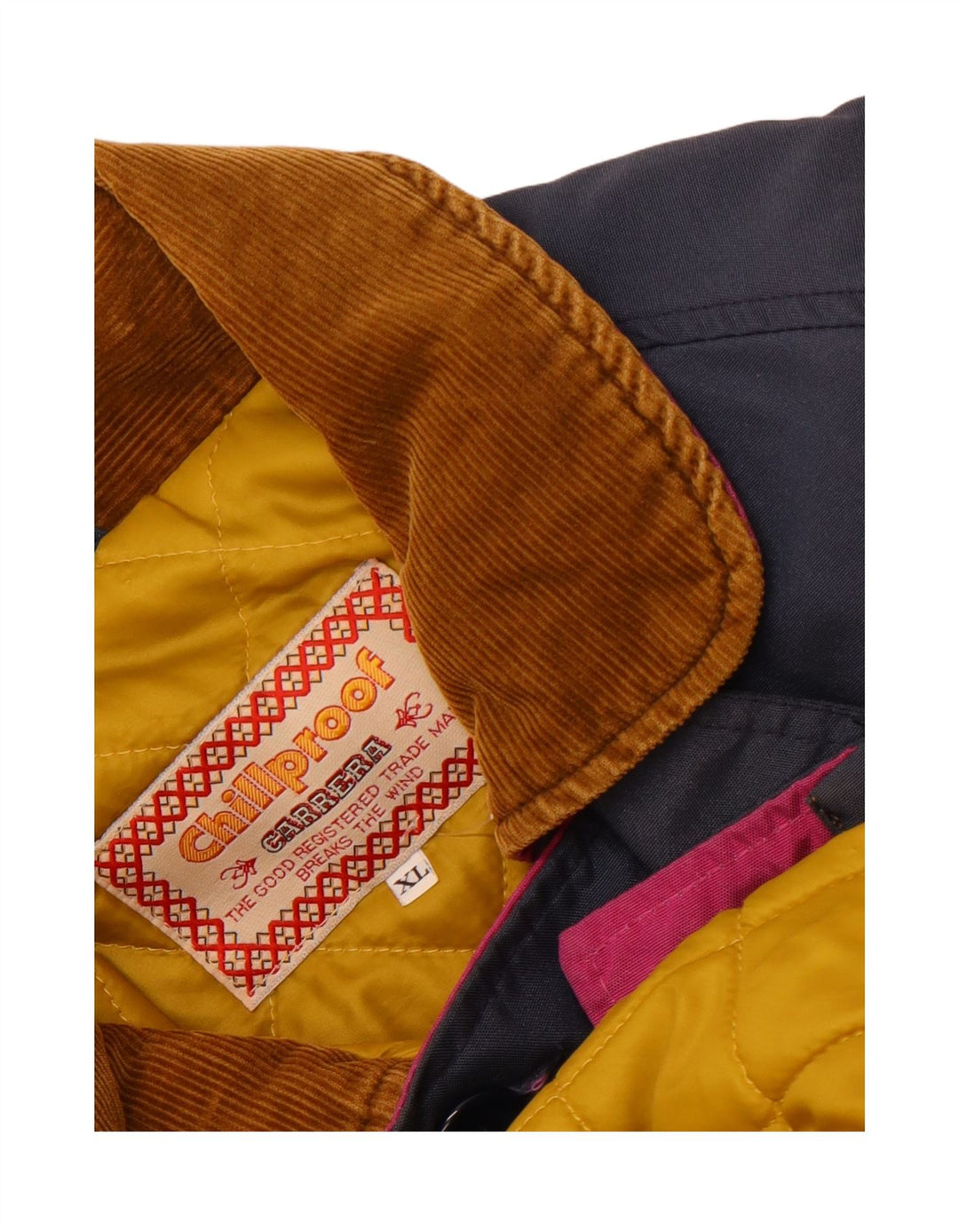 Carrera Herre Windbreaker Jacket UK 42 XL Navy Blue Colourblock Polyamid