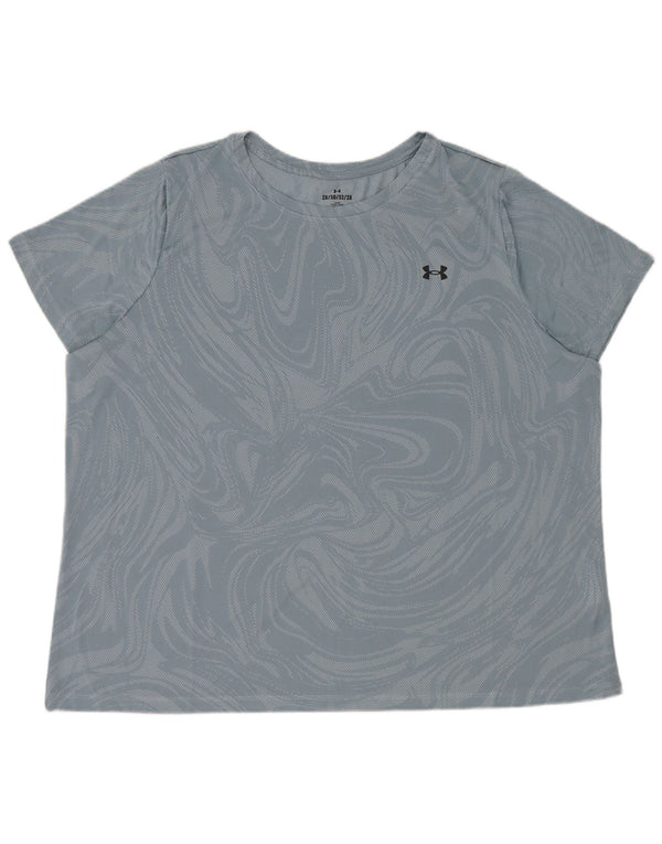 Under Armour Dame T-Shirt Top 2XL Blå Geometrisk Polyester
