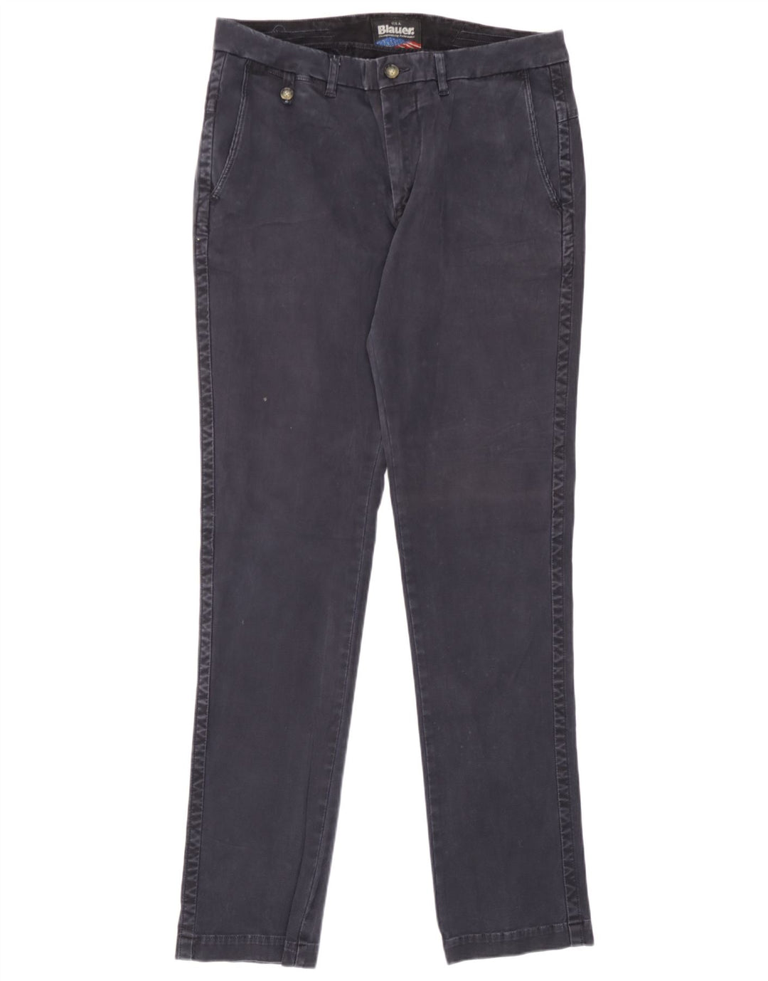 Blauer Herre Slim Chino Bukser W32 L34 Marineblå Bomuld