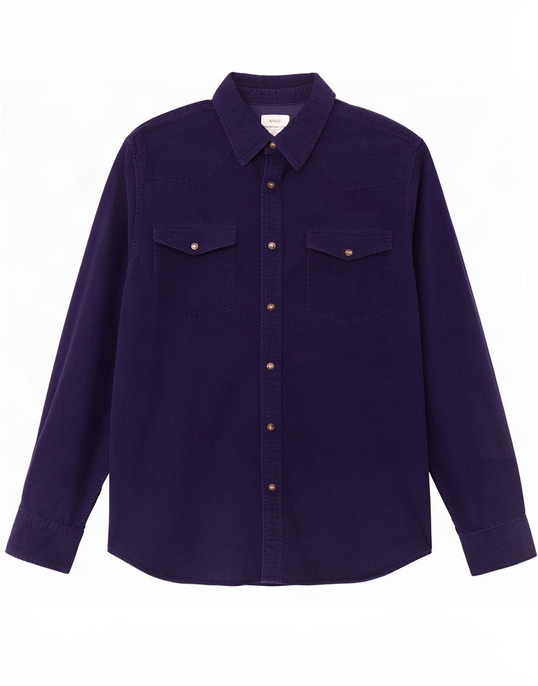 Marks & Spencer Herre Corduroy Regular Fit skjorte Medium marineblå bomuld