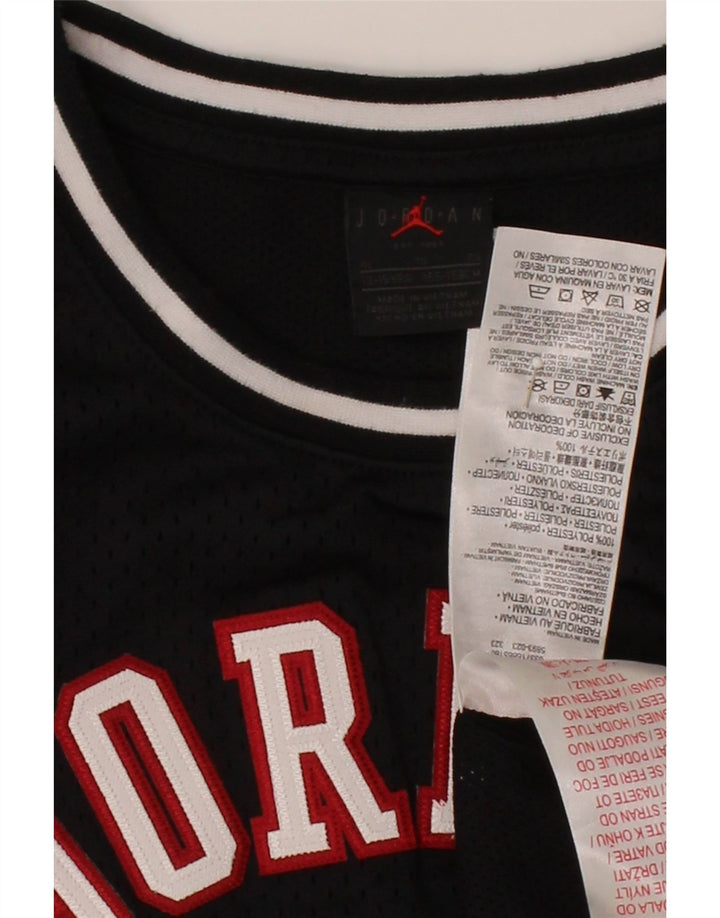 JORDAN Girls Graphic Vest Top 13-14 Years Black Polyester Vintage Jordan and Second-Hand Jordan from Messina Hembry 