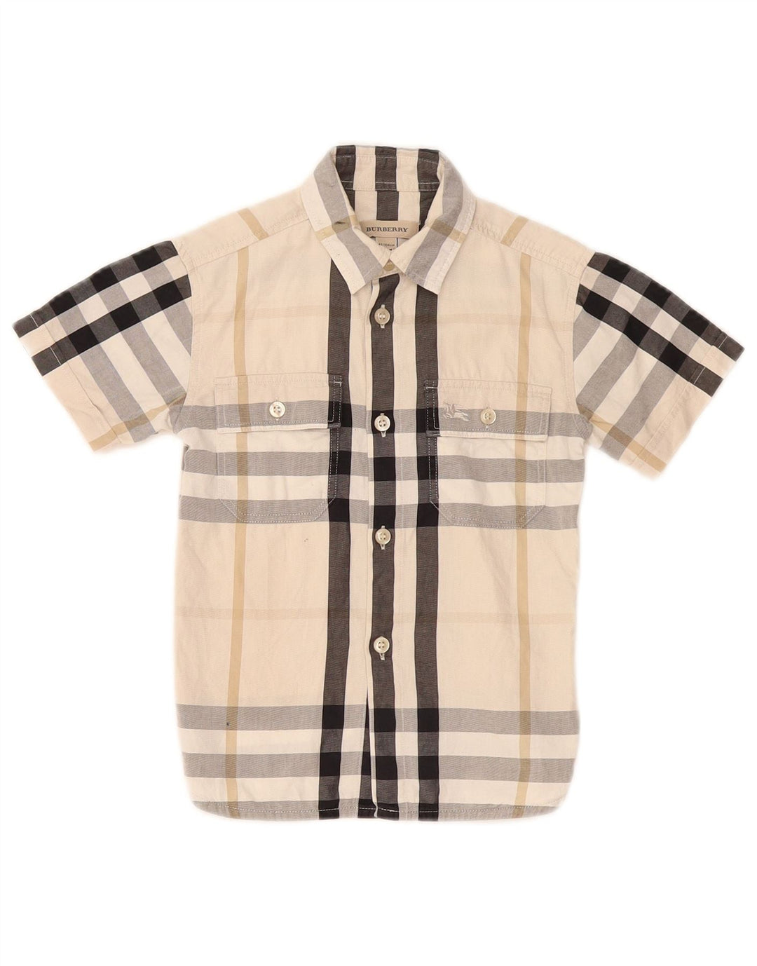 Burberry Boys kortærmet skjorte 3-4 år beige plaid