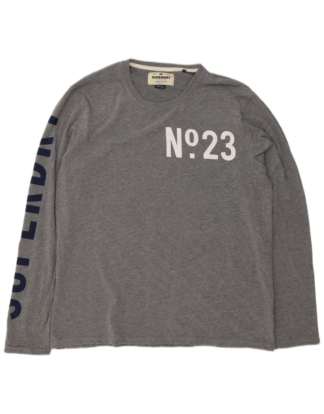 Superdry Herre grafisk top langærmet 3XL grå bomuld