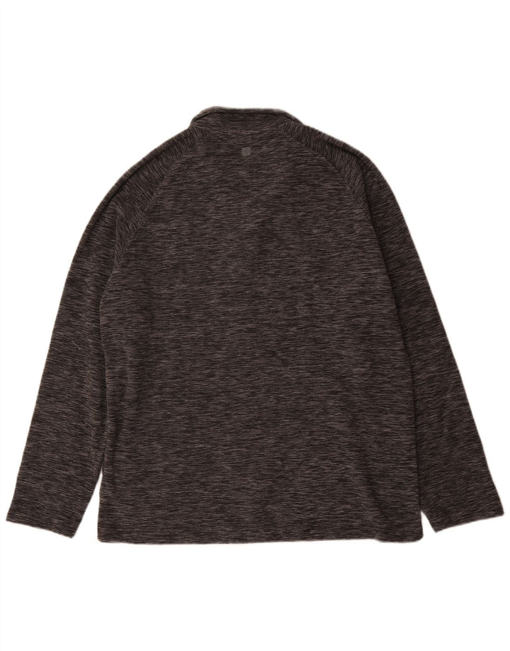 Mountain Warehouse Herre Zip Neck Fleece Jumper Stor Grå Flecked Polyester