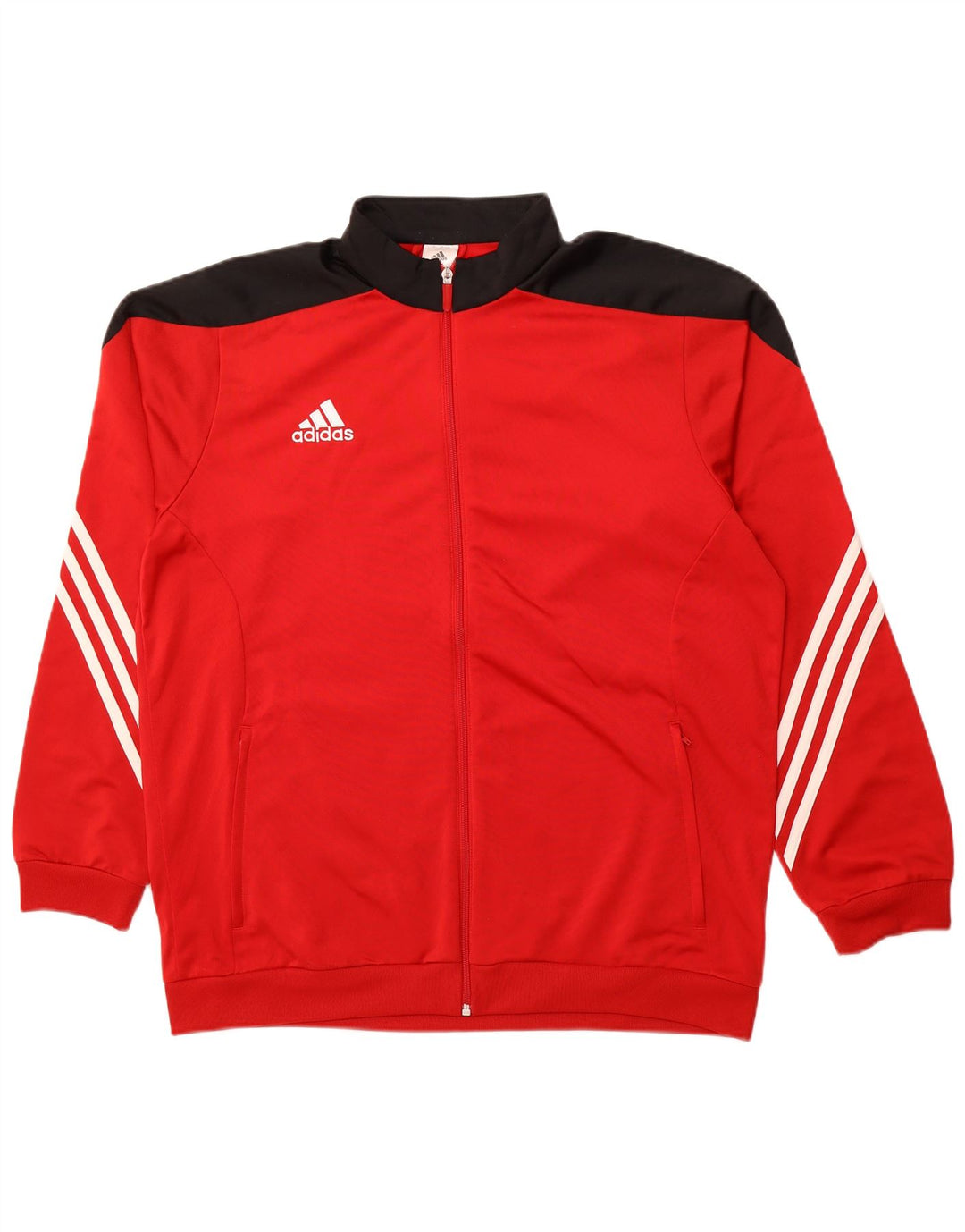 ADIDAS Mens Tracksuit Top Jacket XL Red Colourblock Polyester