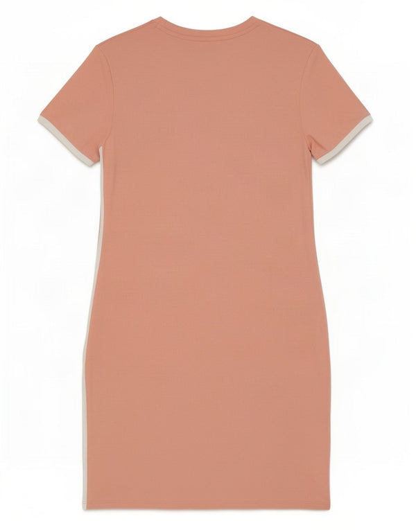 Jack Wills T-shirtkjole til kvinder UK 12 Medium Pink Colourblock Bomuld