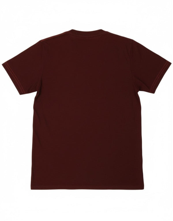 Russell Athletic Boys T-Shirt Top 10-11 år Large Burgundy Polyester