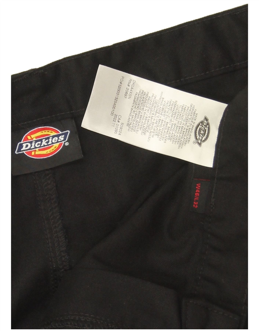 Dickies Herre Straight Cargo Bukser W46 L30 Sort Polyester