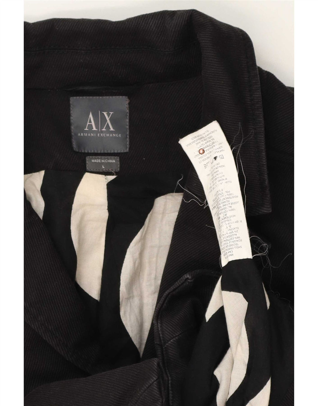 Armani Exchange Womens 3 Button Bolero Jacket UK 14 Large Black Bomuld