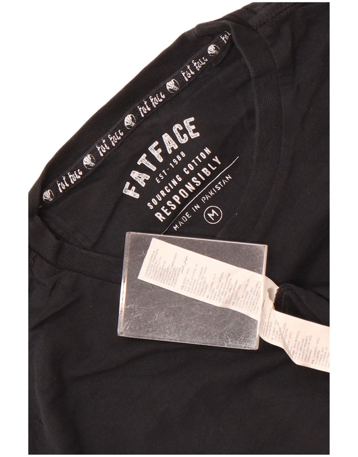 Fat Face Herre T-Shirt Top Medium Sort Bomuld