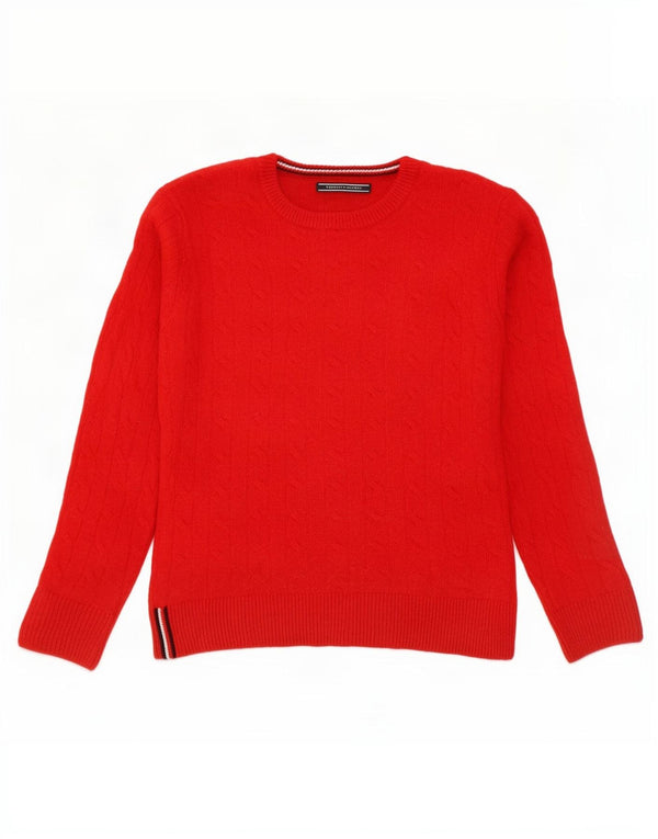 Tommy Hilfiger dame sweater med rund hals DK 14 Medium rød uld