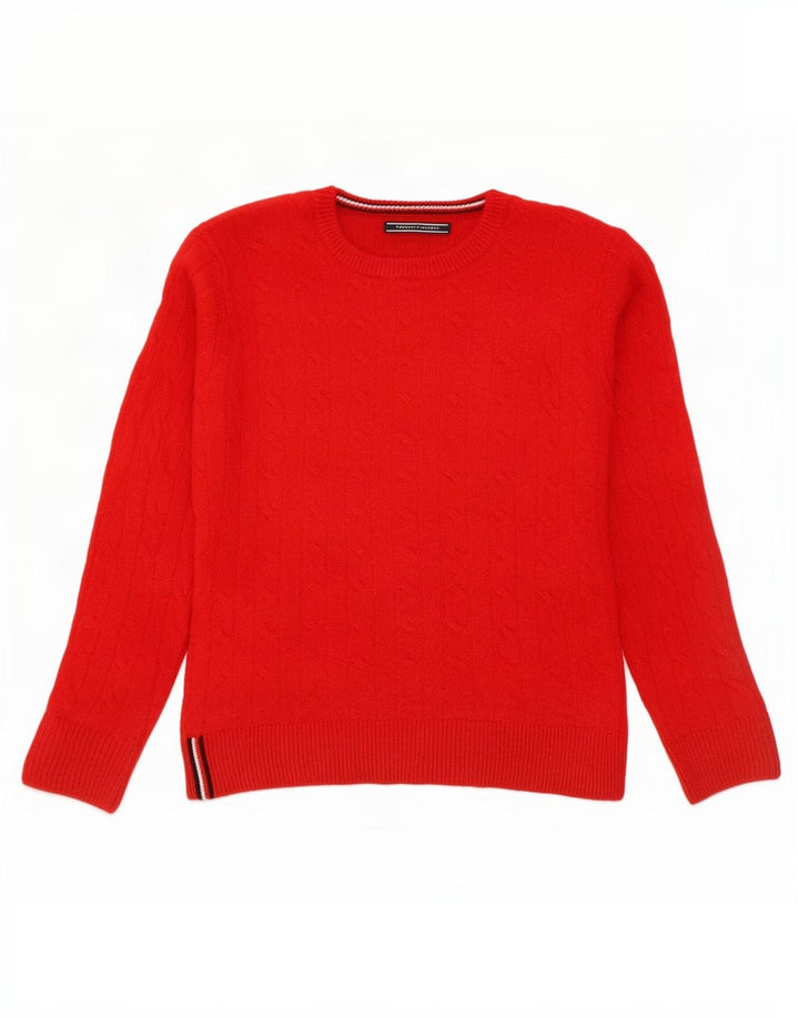 Tommy Hilfiger dame sweater med rund hals DK 14 Medium rød uld