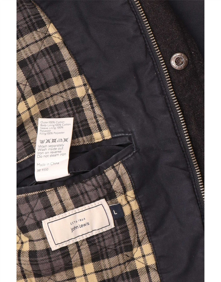 John Lewis Herre Utility Jacket UK 40 Large Navy Blue Cotton