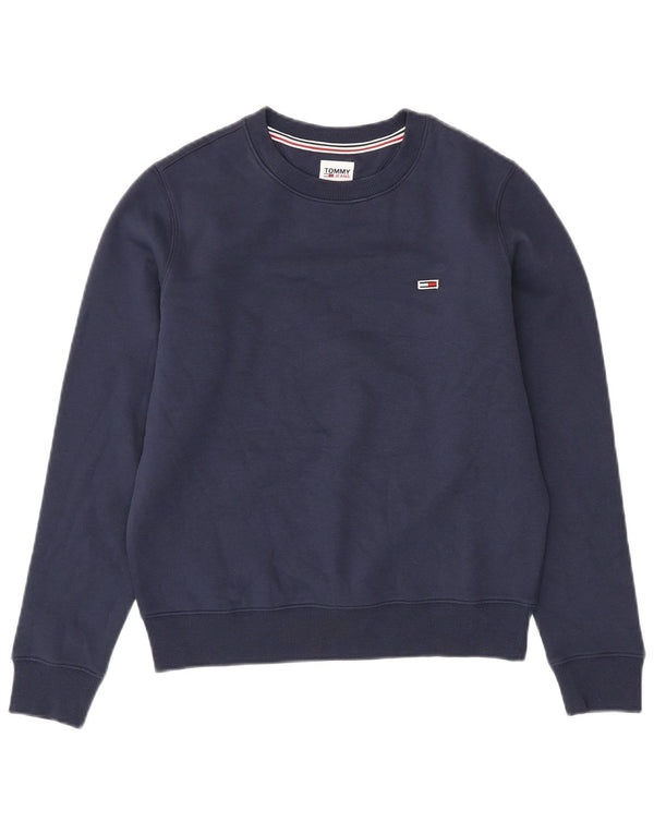 TOMMY HILFIGER oversized sweatshirttrøje til kvinder UK 6 XS marineblå bomuld