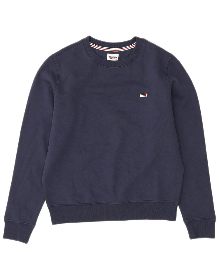 TOMMY HILFIGER oversized sweatshirttrøje til kvinder UK 6 XS marineblå bomuld
