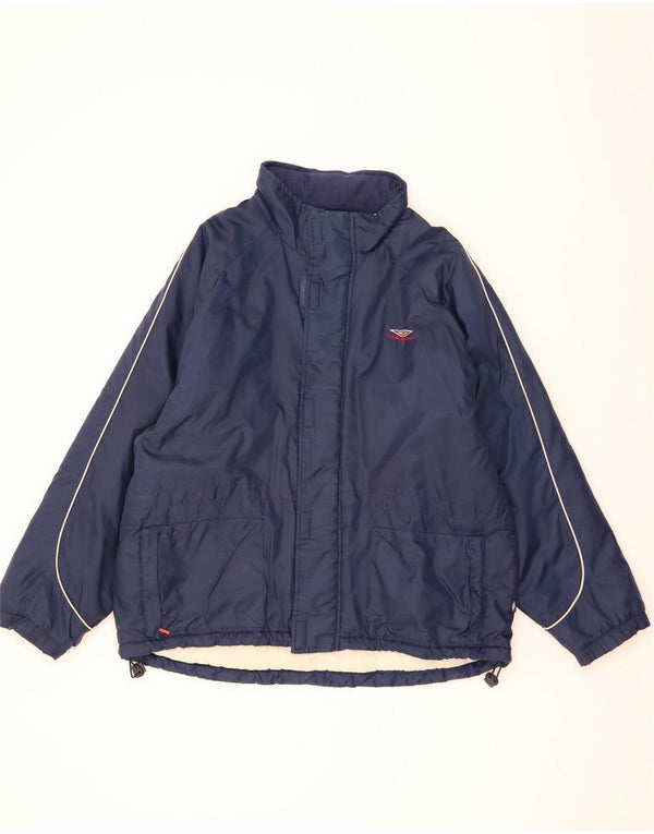 Umbro Herre Hooded Loose Fit Windbreaker Jacket UK 38/40 Medium Navy Blue