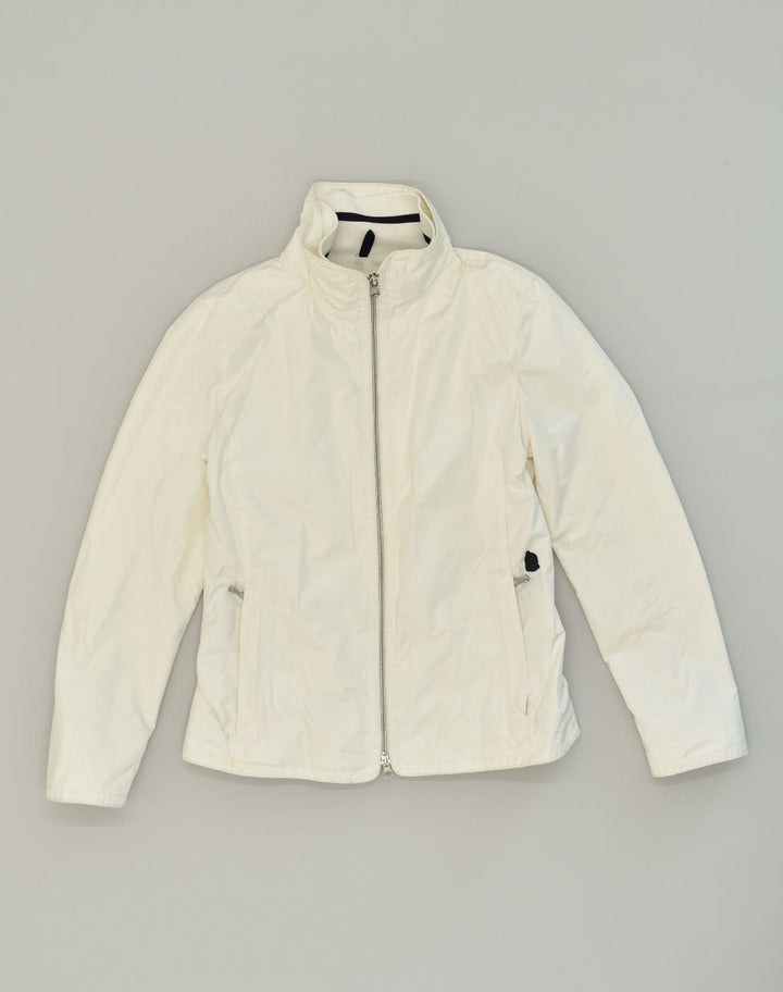 MARINA YACHTING Womens Rain Jacket IT 42 Medium White Polyester | Vintage Marina Yachting | Thrift | Second-Hand Marina Yachting | Used Clothing | Messina Hembry 