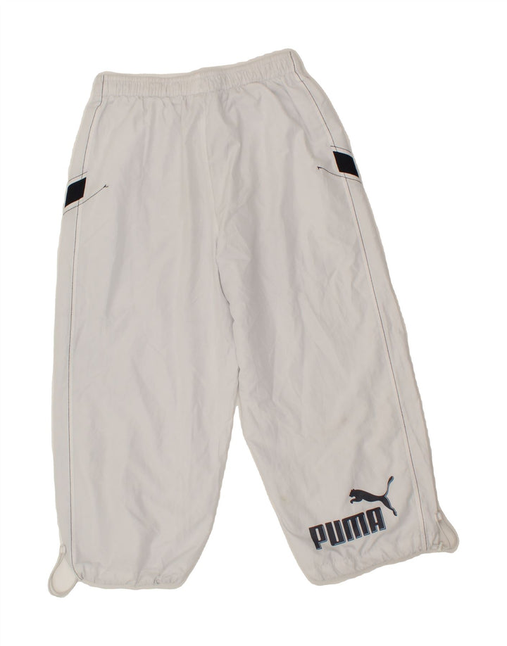 PUMA Boys Graphic Bermuda Sport Shorts 15-16 Years Off White Polyester Vintage Puma and Second-Hand Puma from Messina Hembry 