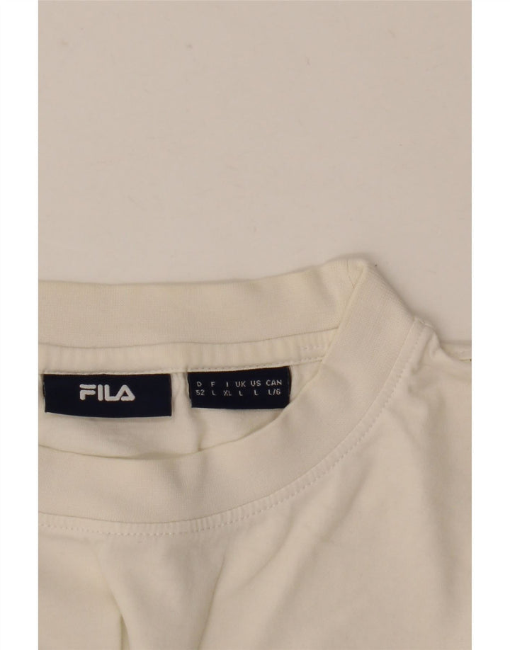 Fila Herre Grafisk T-Shirt Top Stor Hvid