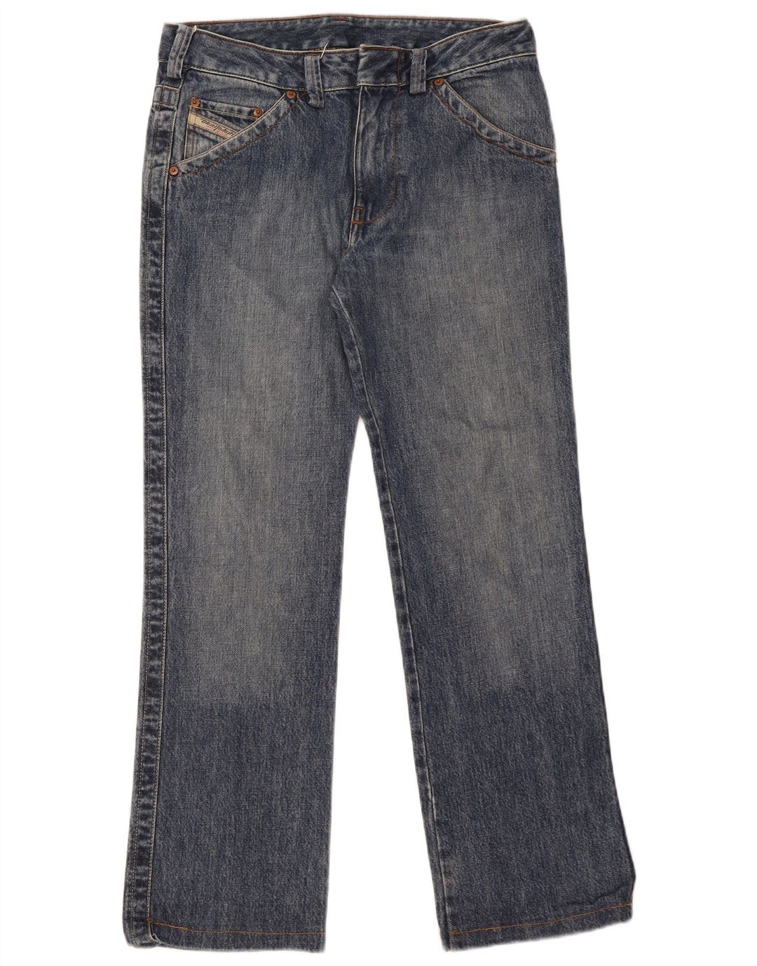 DIESEL Dame Straight Jeans W29 L30 Blå Bomuld
