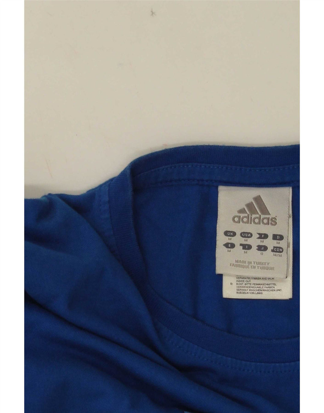 Adidas Grafisk T-shirt top mellemblå bomuld til mænd