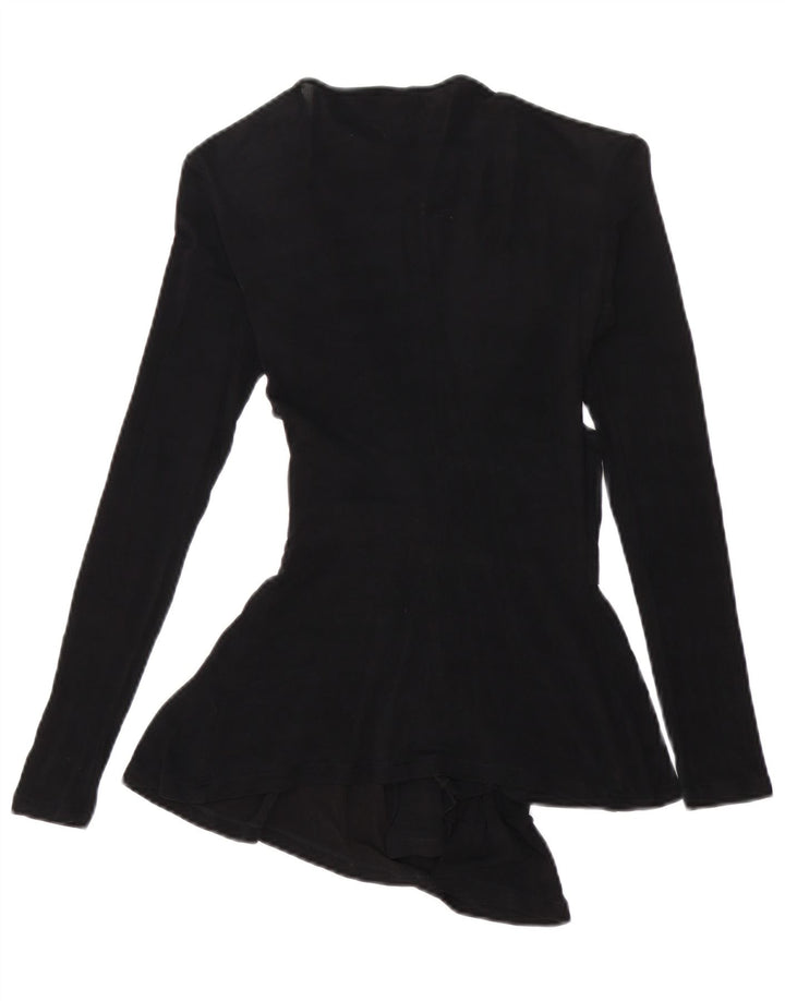 Elisabetta Franchi Dame Langærmet Bluse Top IT 40 Small Black Cupro