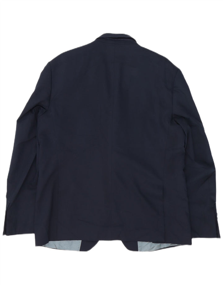 Zara Herre 2-knaps blazerjakke EU 56 XL Marineblå viskose
