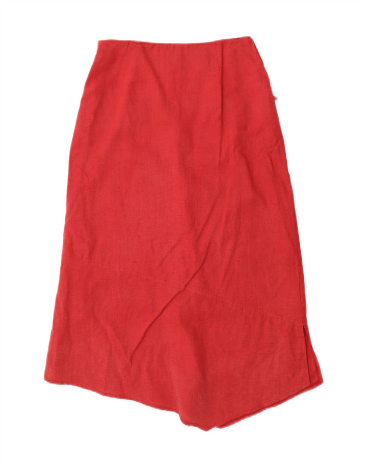 VINTAGE Womens High Waist Maxi Skirt US 2 XS W28  Red Patchwork Polyester