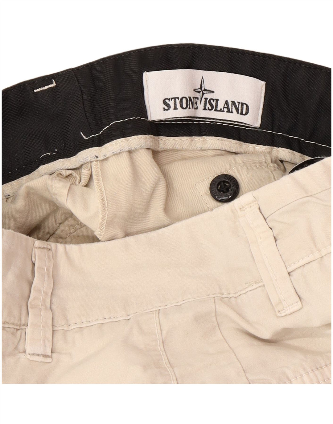 STONE ISLAND Herre Slim Cargo Bukser W29 L29 Beige Bomuld