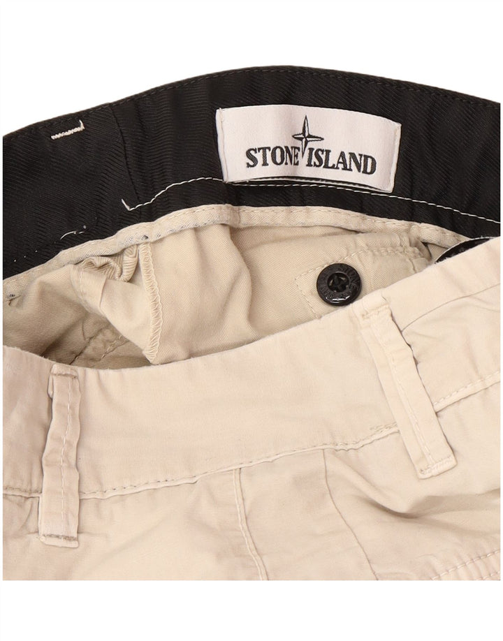 STONE ISLAND Herre Slim Cargo Bukser W29 L29 Beige Bomuld