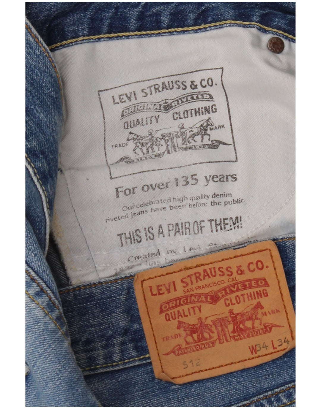 Levi's Herre 512 Bootcut Jeans W34 L27 Blå