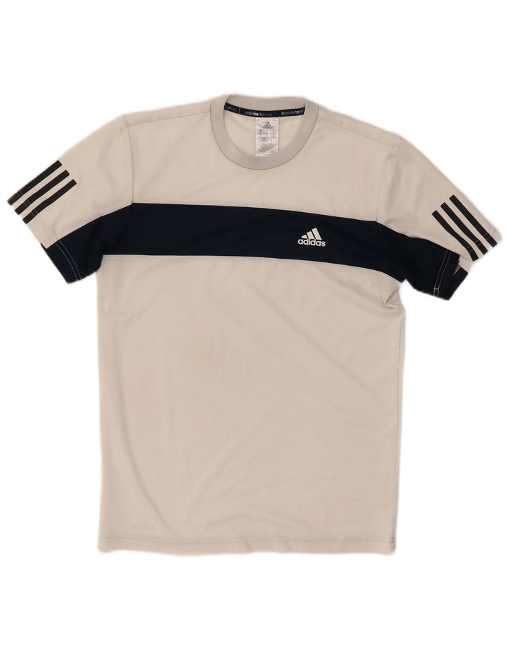 ADIDAS Tennis T-Shirt Top Lille hvid Colourblock Polyester
