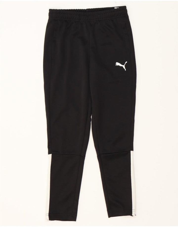 PUMA Boys Tracksuit Trousers 9-10 Years  Black Colourblock Polyester Vintage Puma and Second-Hand Puma from Messina Hembry 