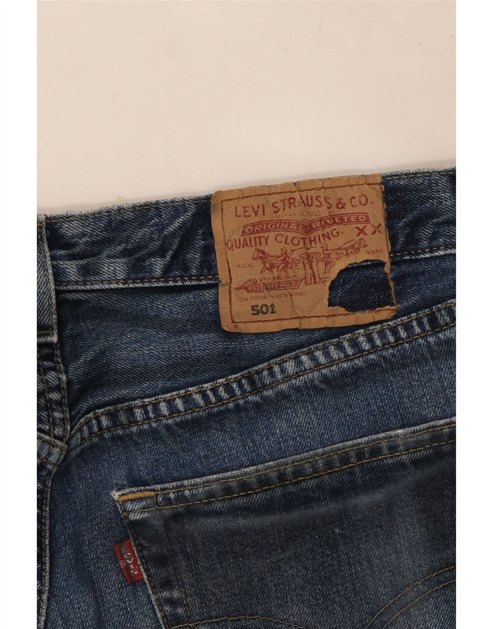 Levi's Herre 501 Cropped Straight Jeans W28 L25 Blå Bomuld