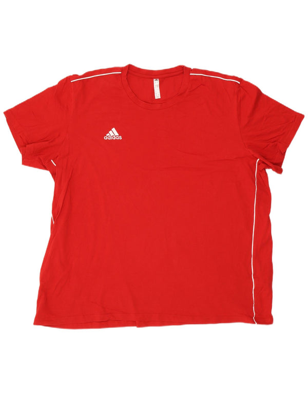 Adidas Herre T-Shirt Top 3XL Rød Bomuld Sports