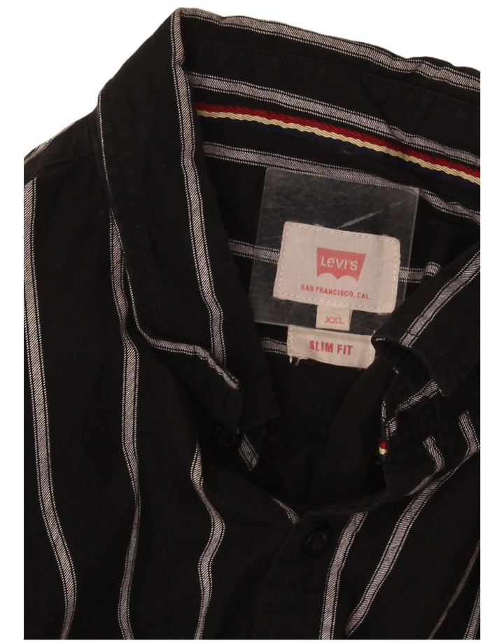 Levi's herre Slim Fit skjorte 2XL sort stribet