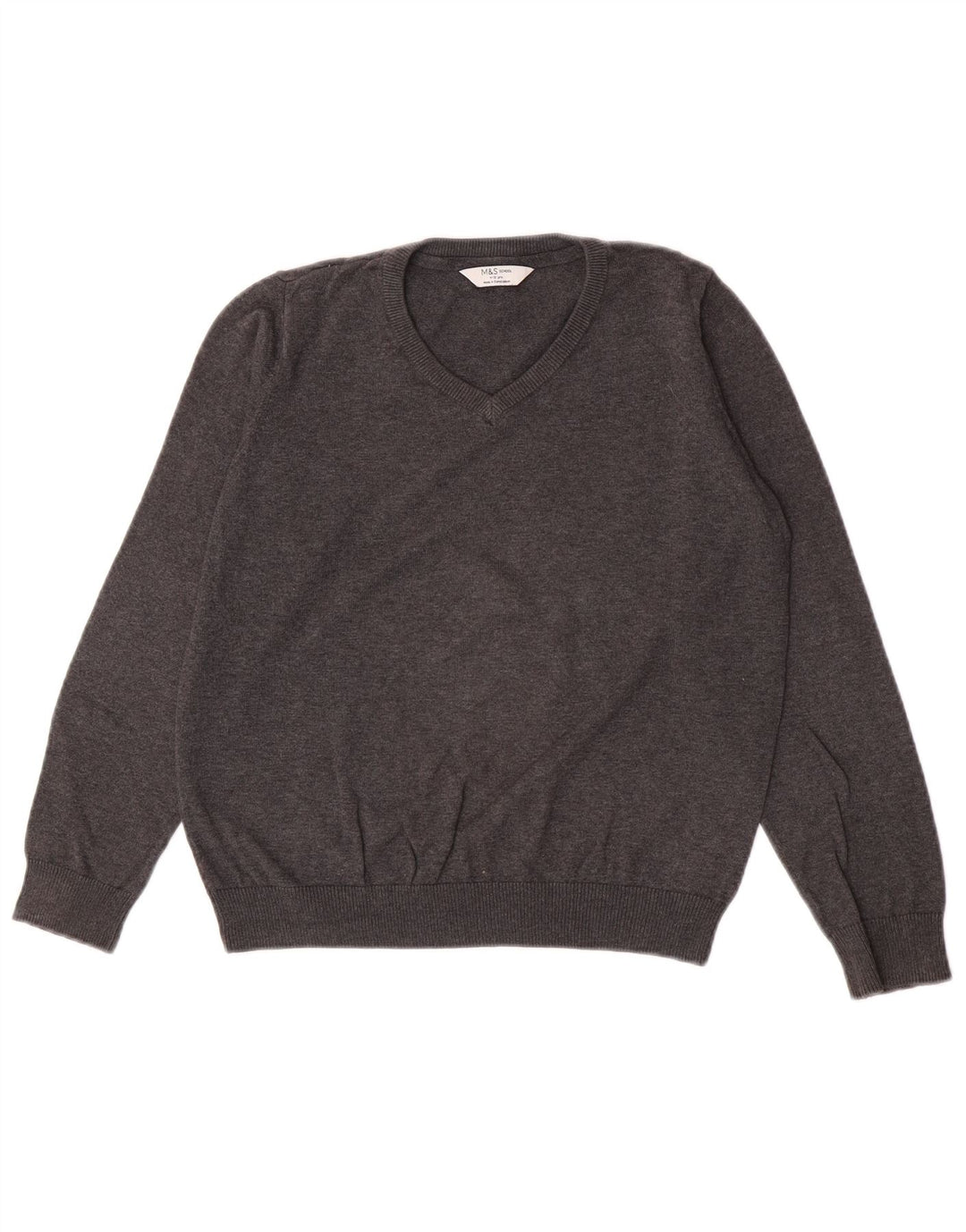 Marks & Spencer Boys V-hals sweater 11-12 år Grå bomuld