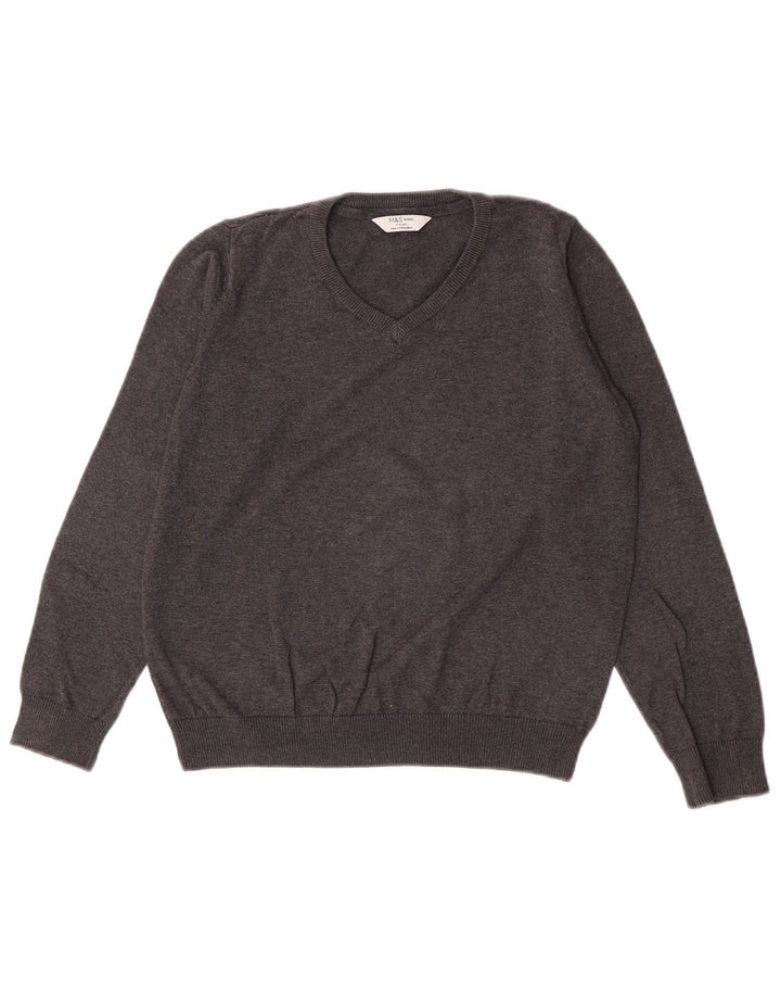 Marks & Spencer Boys V-hals sweater 11-12 år Grå bomuld
