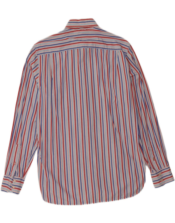 TOMMY HILFIGER Mens Shirt Medium Blue Striped Cotton